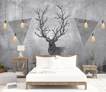 3D Grey Deer WC2388 Wall Murals