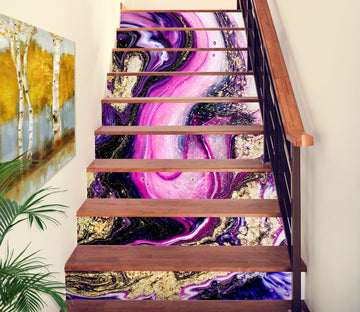 3D Purple Stagnant Texture 488 Stair Risers