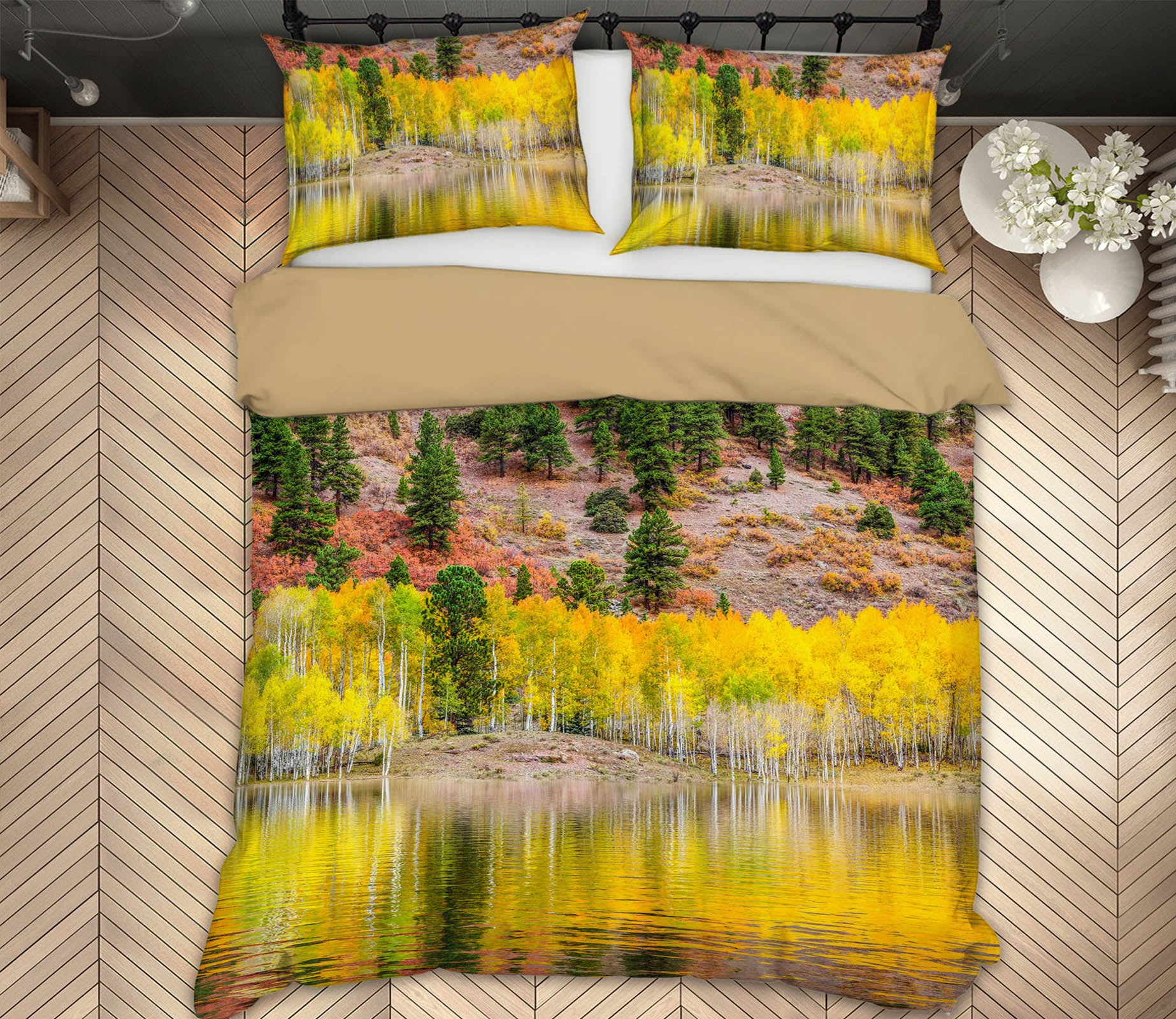 3D Yellow Forest 2018 Marco Carmassi Bedding Bed Pillowcases Quilt