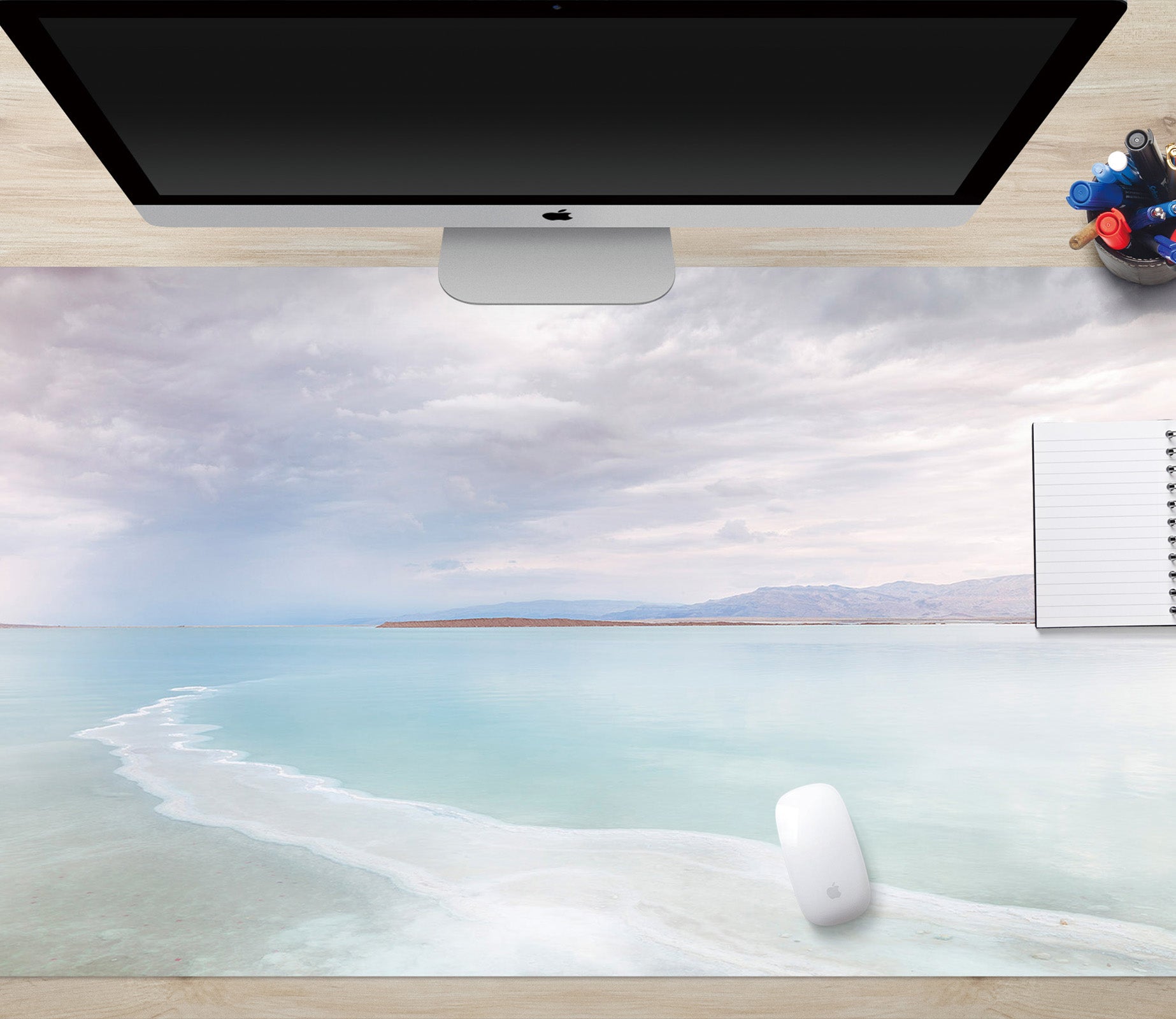 3D Blue Waves 7735 Assaf Frank Desk Mat