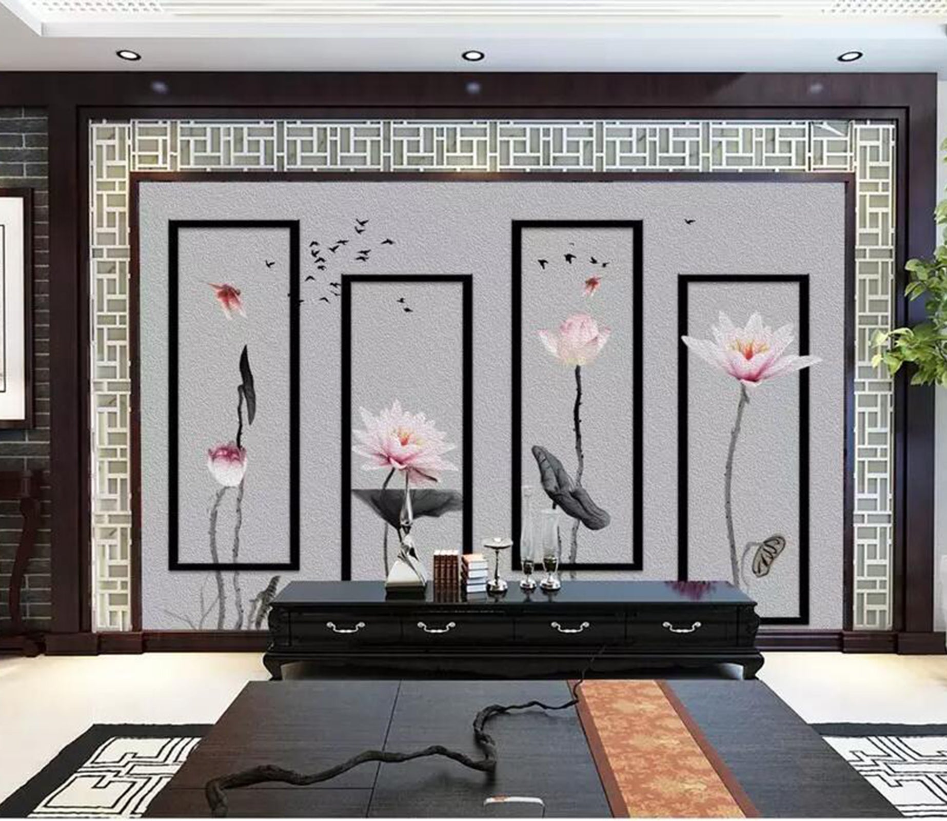 3D Lotus WC29 Wall Murals Wallpaper AJ Wallpaper 2 