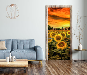 3D Sunflower Clump 122137 Marco Carmassi Door Mural