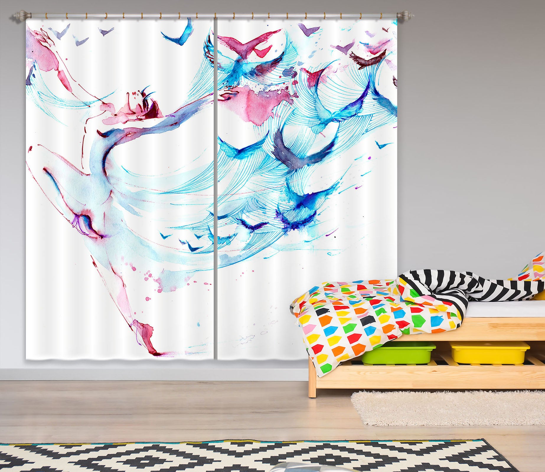 3D Color Graffiti 839 Curtains Drapes