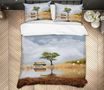3D Grass Tree Cabin 1772 Marina Zotova Bedding Bed Pillowcases Quilt