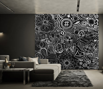 3D Abstract Black Pattern 1409 Shandra Smith Wall Mural Wall Murals Wallpaper AJ Wallpaper 2 