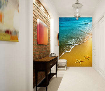 3D Beach Starfish Golden 079 Wall Murals Wallpaper AJ Wallpaper 