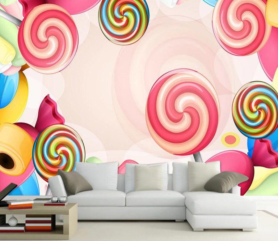 3D Sweet Lollipop 013 Wall Murals