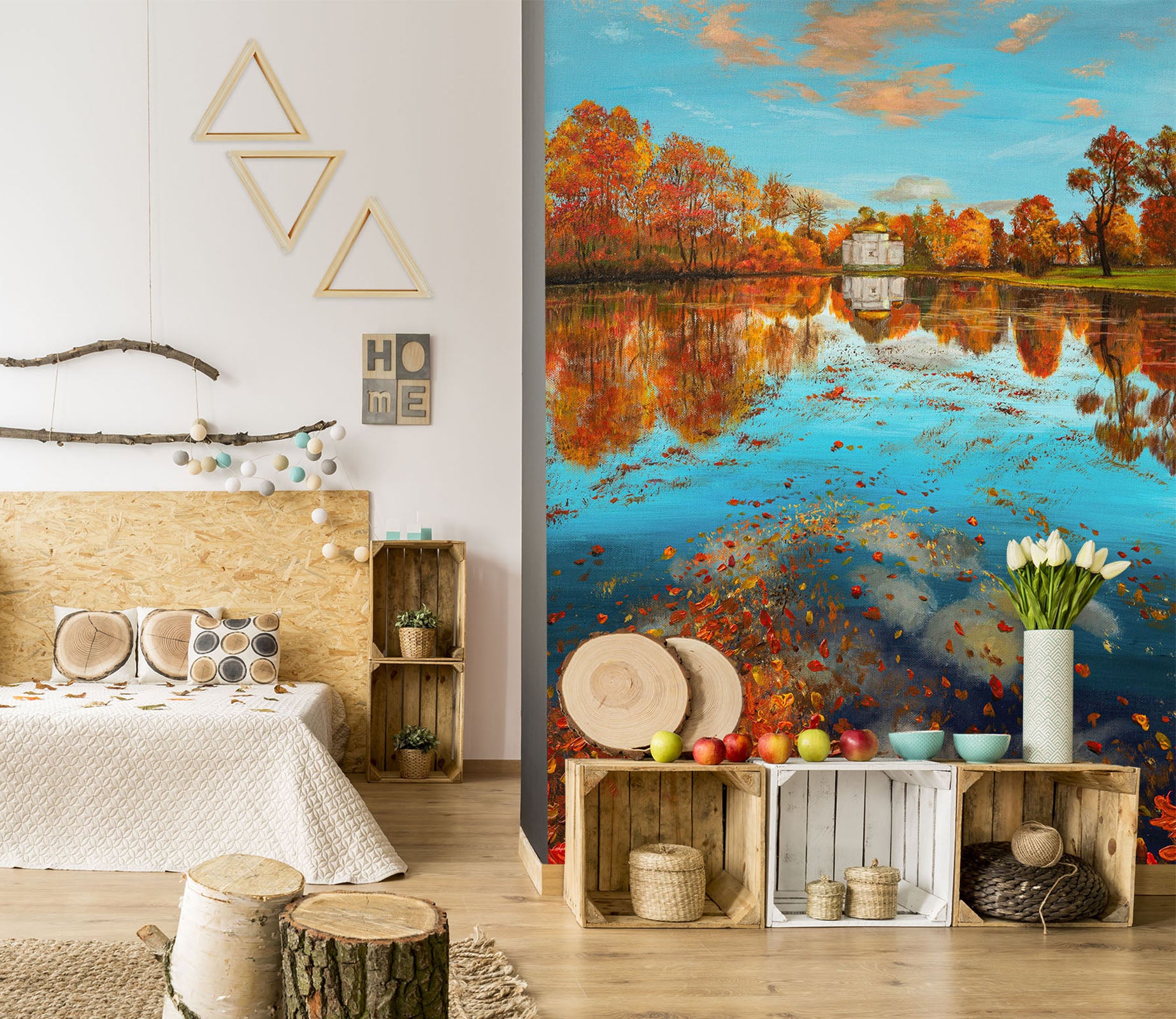 3D Lake Surface Trees 1860 Marina Zotova Wall Mural Wall Murals