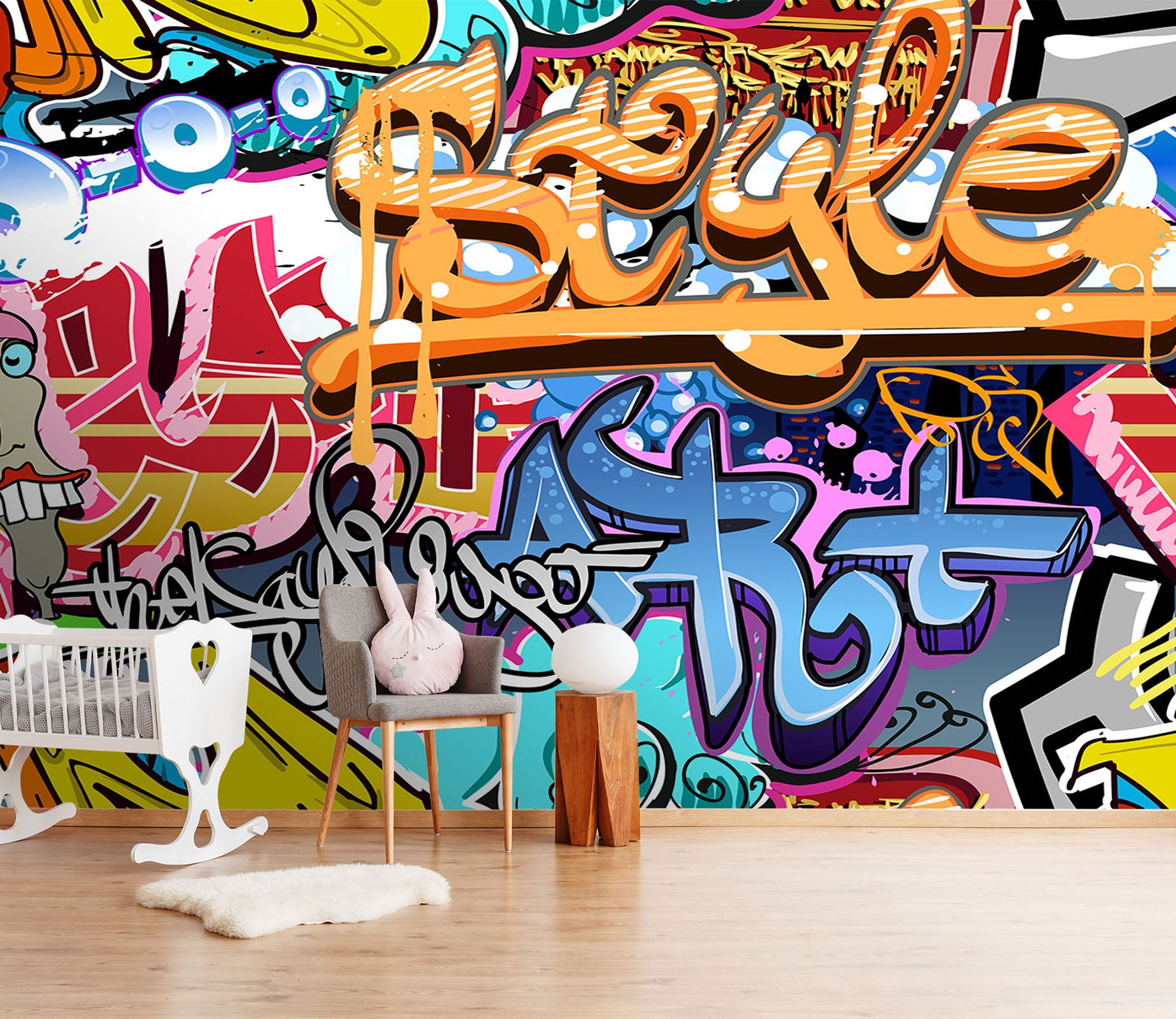 3D Color Graffiti 111 Wall Murals