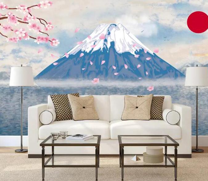 3D Mountain Flower 393 Wall Murals Wallpaper AJ Wallpaper 2 