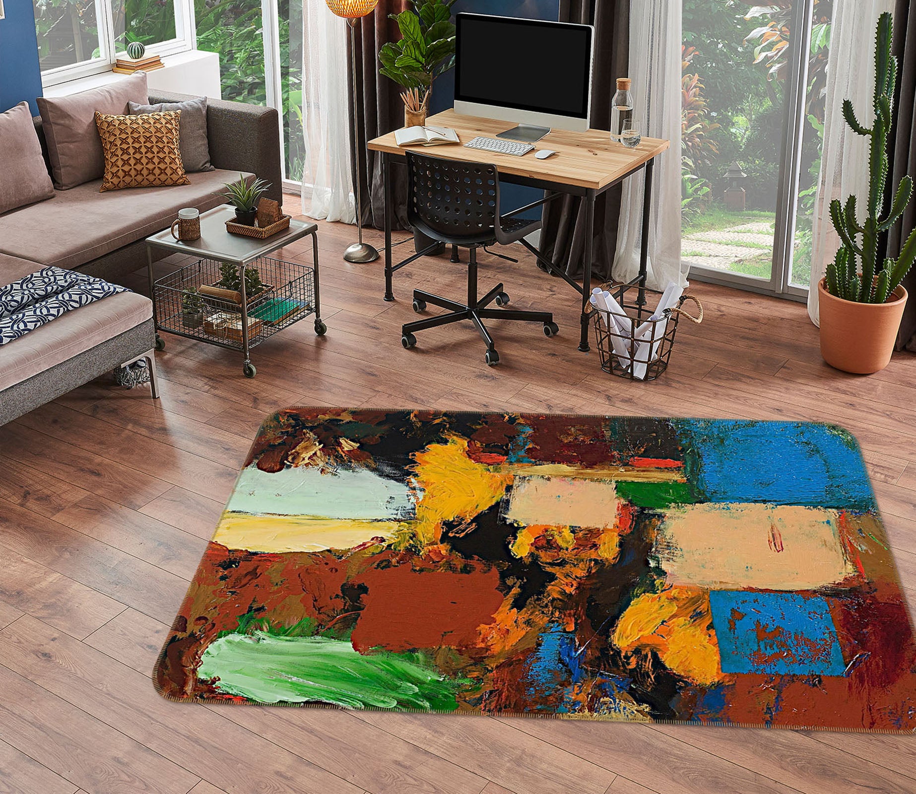 3D Color Graffiti 1006 Allan P. Friedlander Rug Non Slip Rug Mat