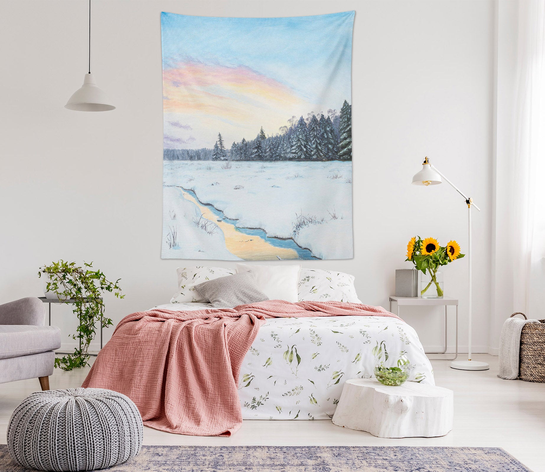 3D Winter Snow 5299 Marina Zotova Tapestry Hanging Cloth Hang