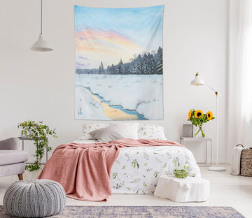 3D Winter Snow 5299 Marina Zotova Tapestry Hanging Cloth Hang