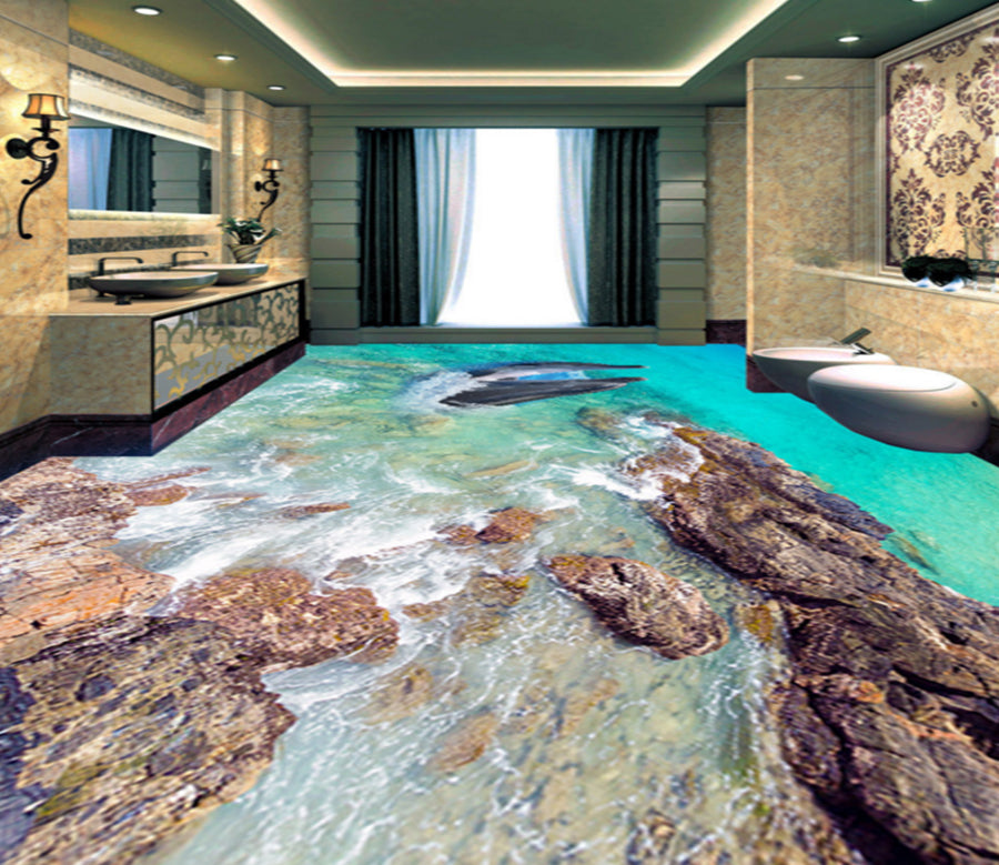 3D Shallow Sea Fish 337 Floor Mural  Wallpaper Murals Rug & Mat Print Epoxy waterproof bath floor