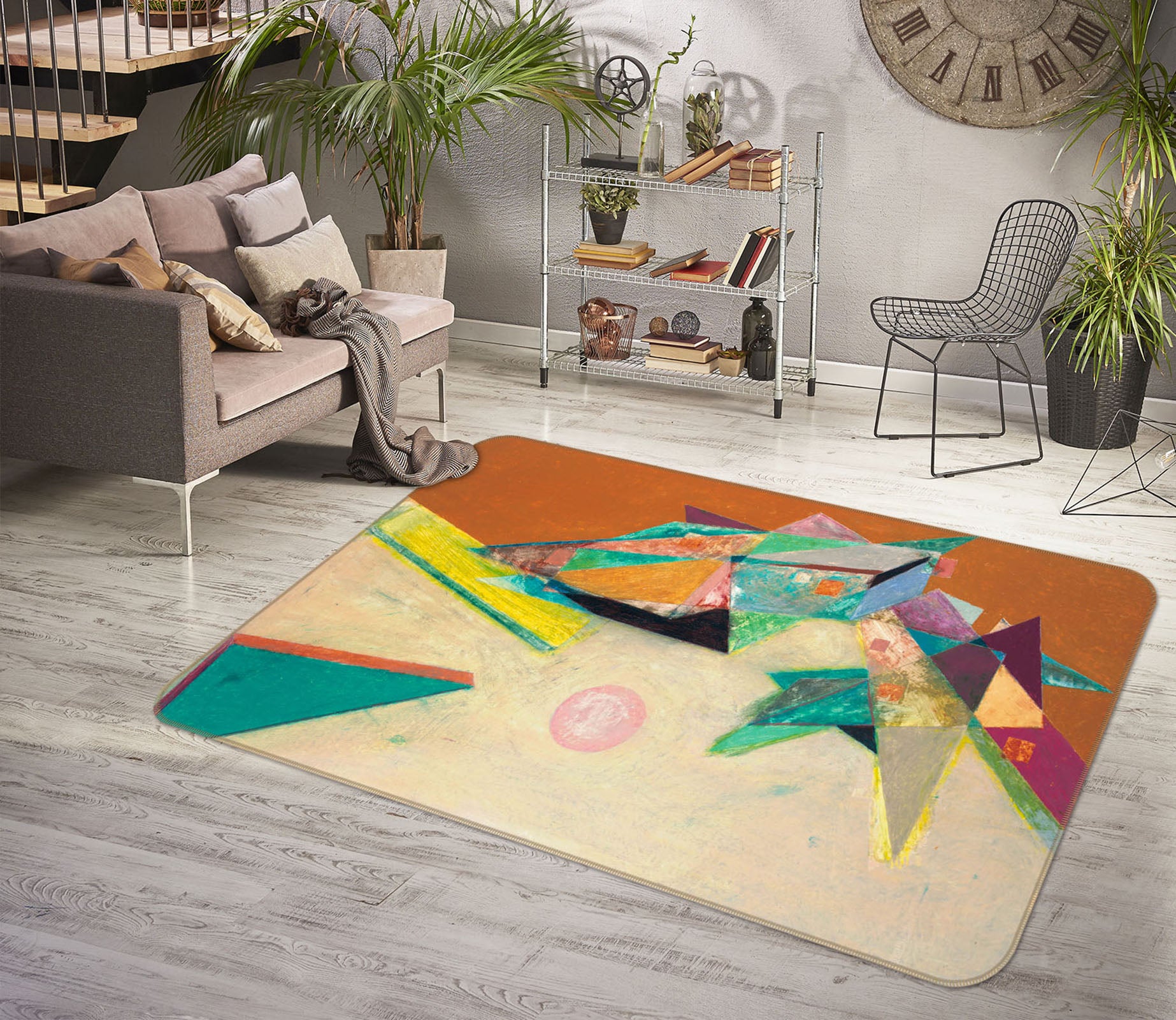 3D Color Origami 1016 Allan P. Friedlander Rug Non Slip Rug Mat