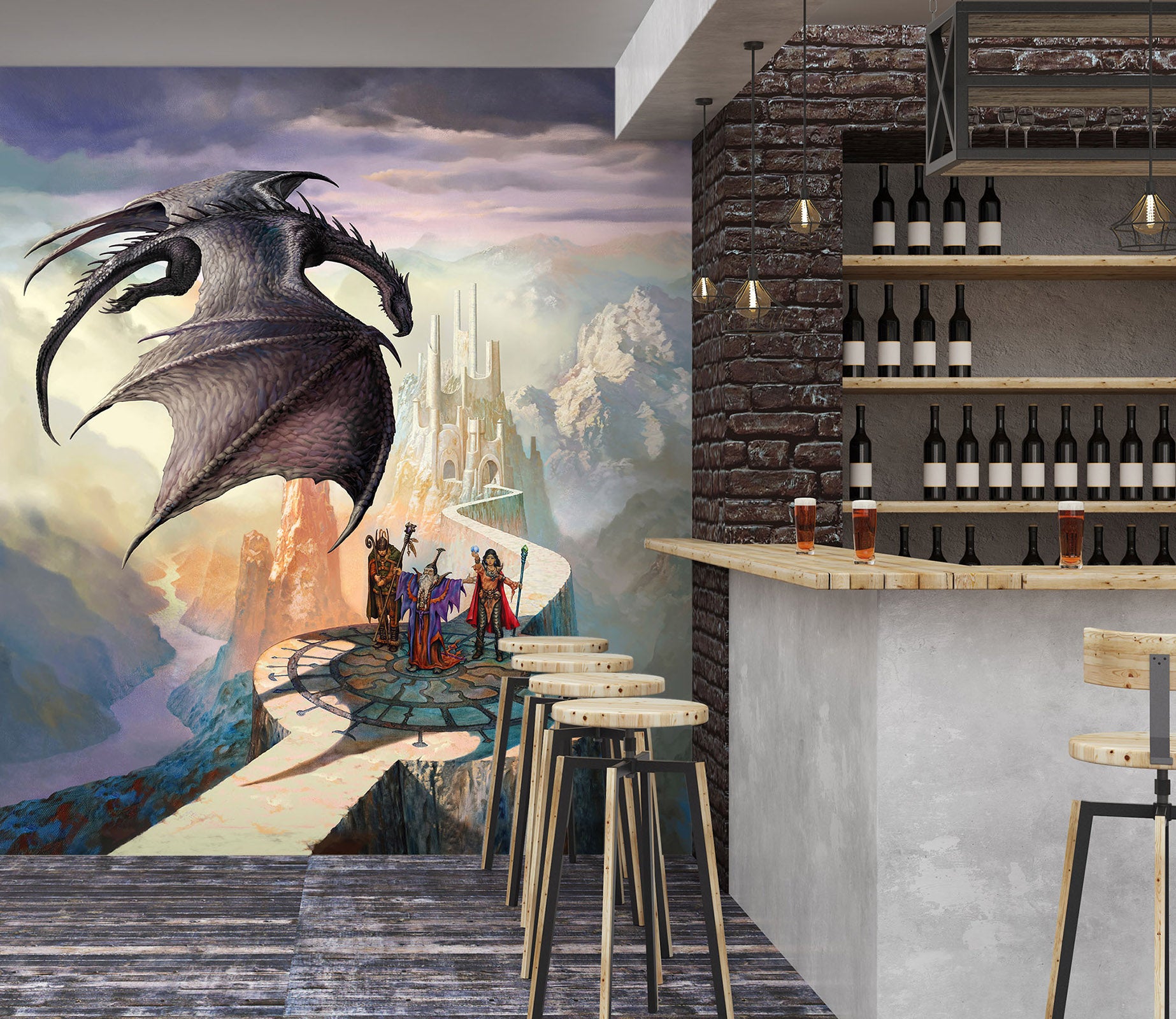 3D Dragon Castle Soldier 7153 Ciruelo Wall Mural Wall Murals