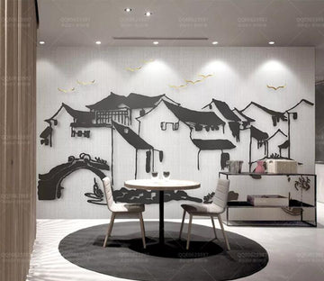 3D Sketch House WC224 Wall Murals