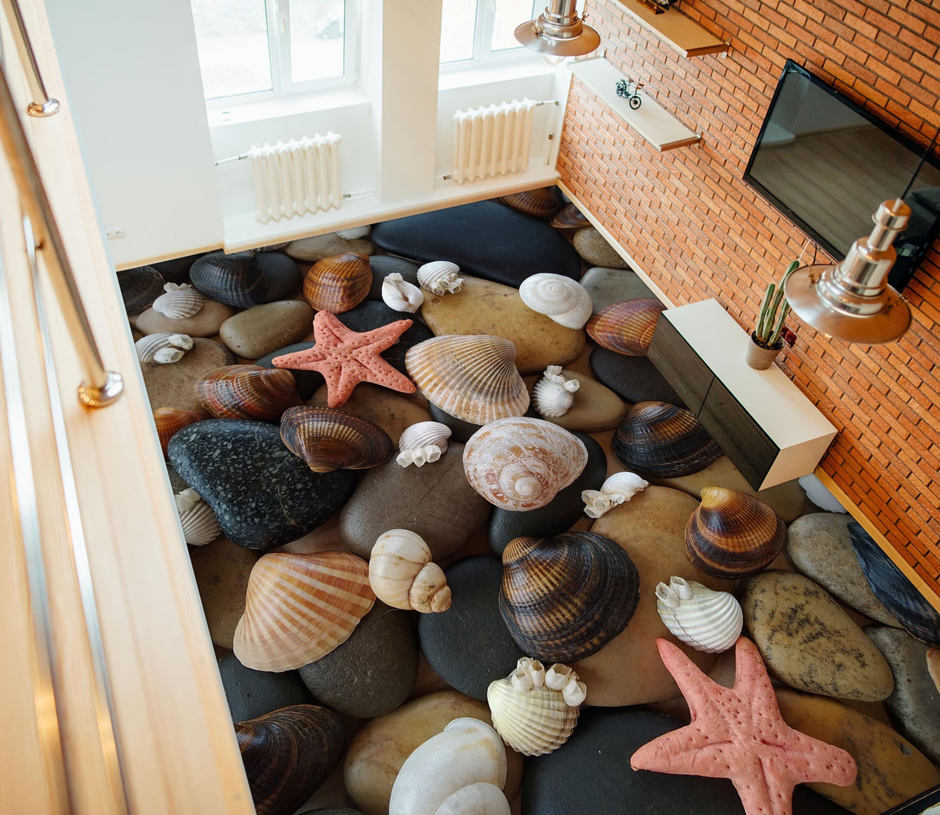 3D Delicate Pink Starfish 901 Floor Mural  Wallpaper Murals Rug & Mat Print Epoxy waterproof bath floor