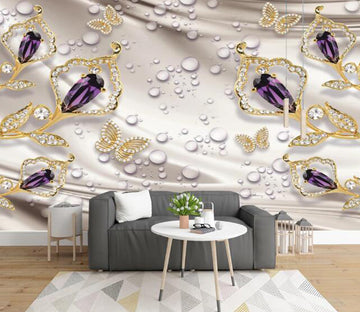 3D Purple Diamond 380 Wall Murals