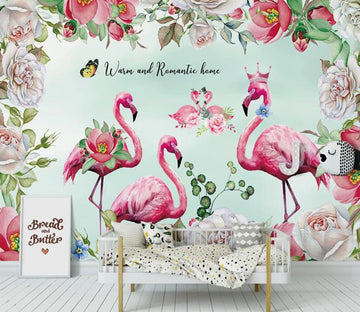 3D Remember The Warm Flamingos 1064 Wall Murals