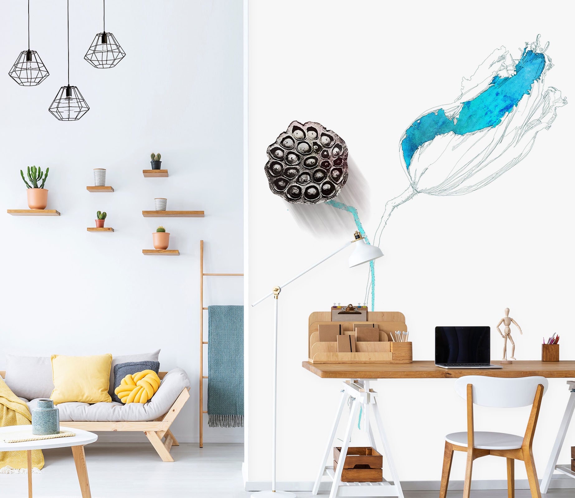 3D Autumn Lotus 1819 Wall Murals