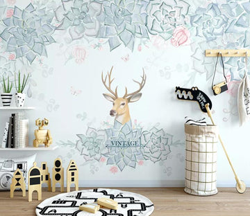 3D Fawn Flower WC29 Wall Murals Wallpaper AJ Wallpaper 2 
