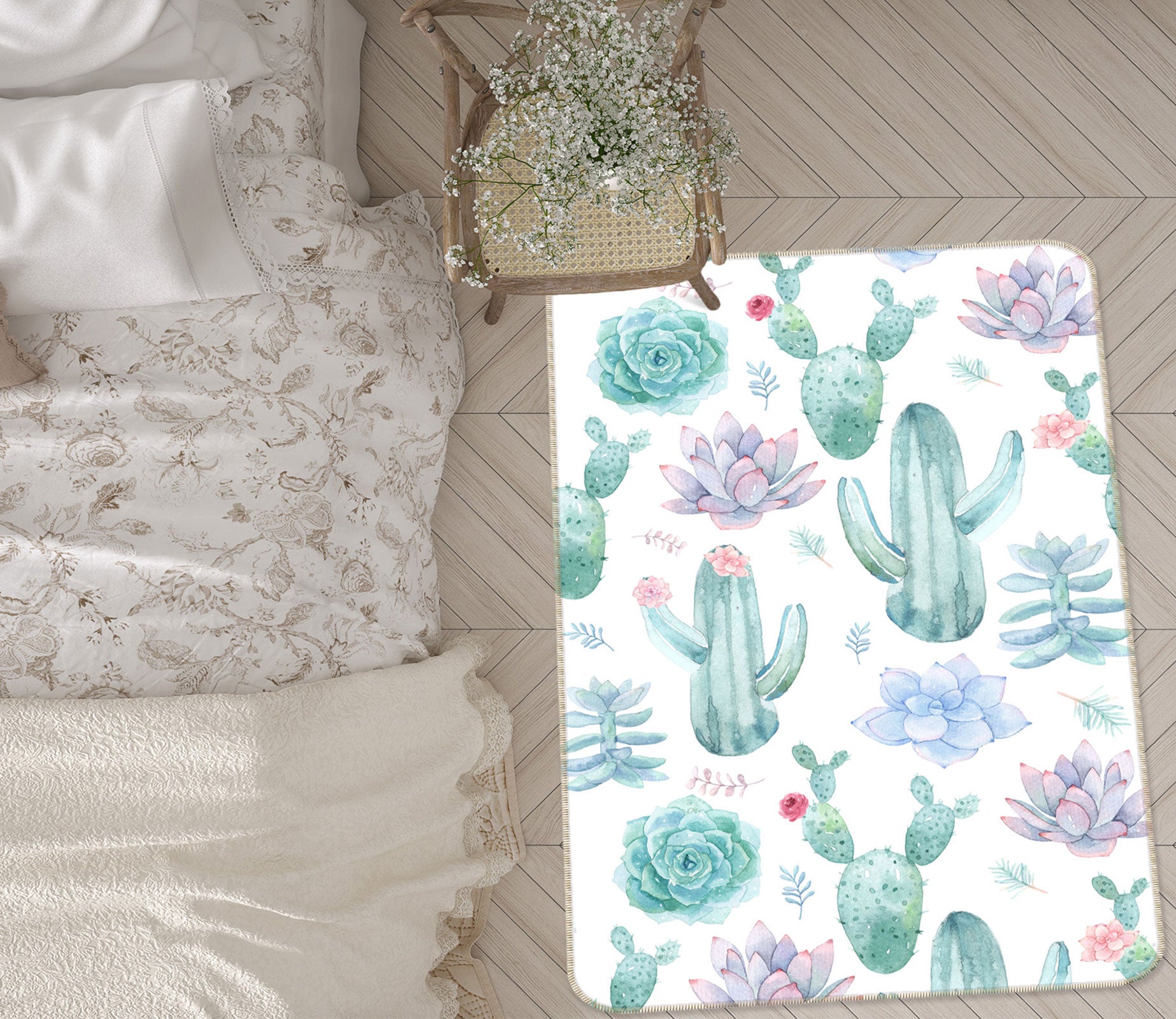 succulent mat 3D Cactus Succulents 163 Uta Naumann Rug Non Slip Rug Mat