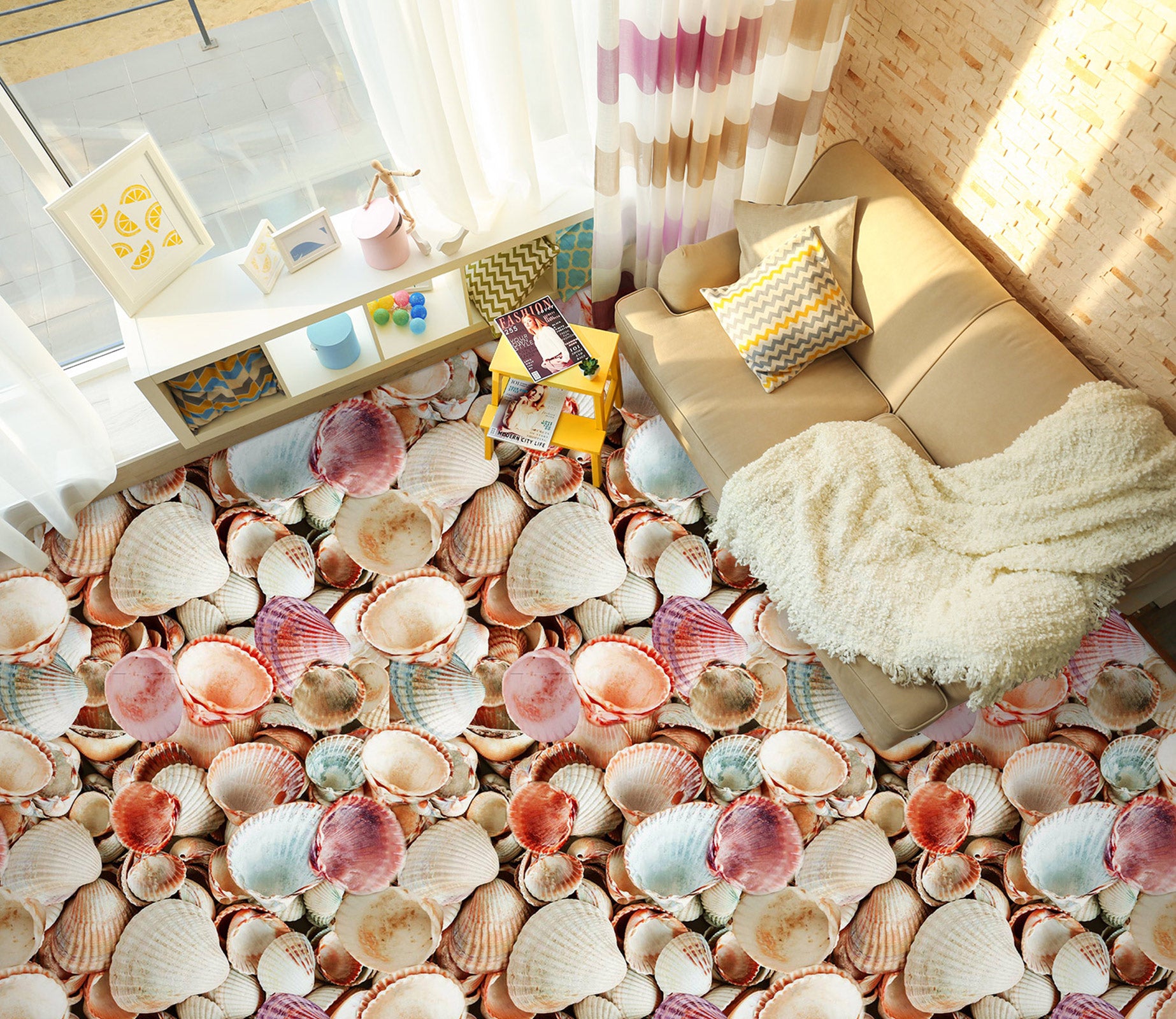 3D Rich Colorful Shells 1070 Floor Mural  Wallpaper Murals Self-Adhesive Removable Print Epoxy