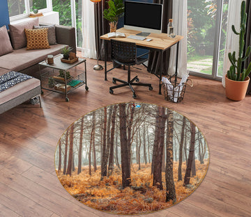 3D Yellow Weeds 7382 Assaf Frank Rug Round Non Slip Rug Mat