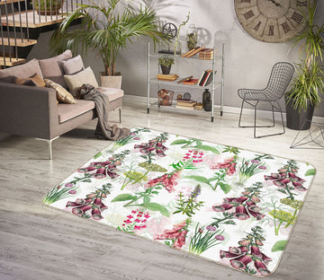 3D Colored Flowers 105 Uta Naumann Rug Non Slip Rug Mat
