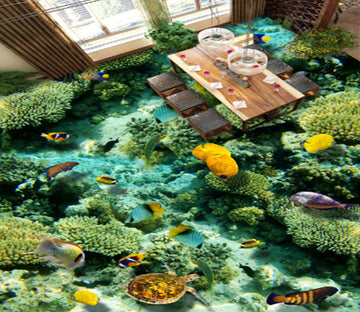 3D Green Sea Bottom 279 Floor Mural  Wallpaper Murals Rug & Mat Print Epoxy waterproof bath floor
