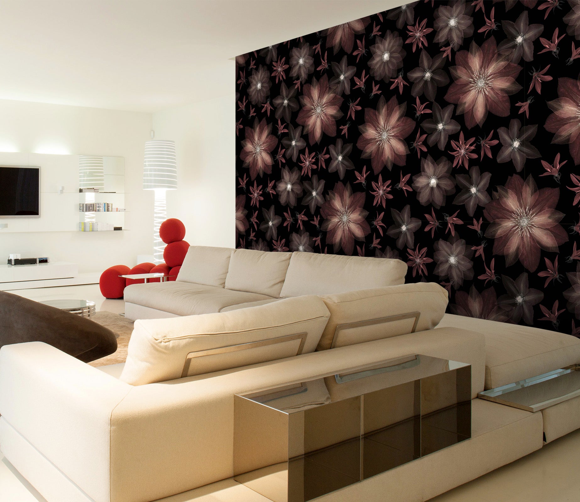 3D Red Blooming Flower 082 Assaf Frank Wall Mural Wall Murals