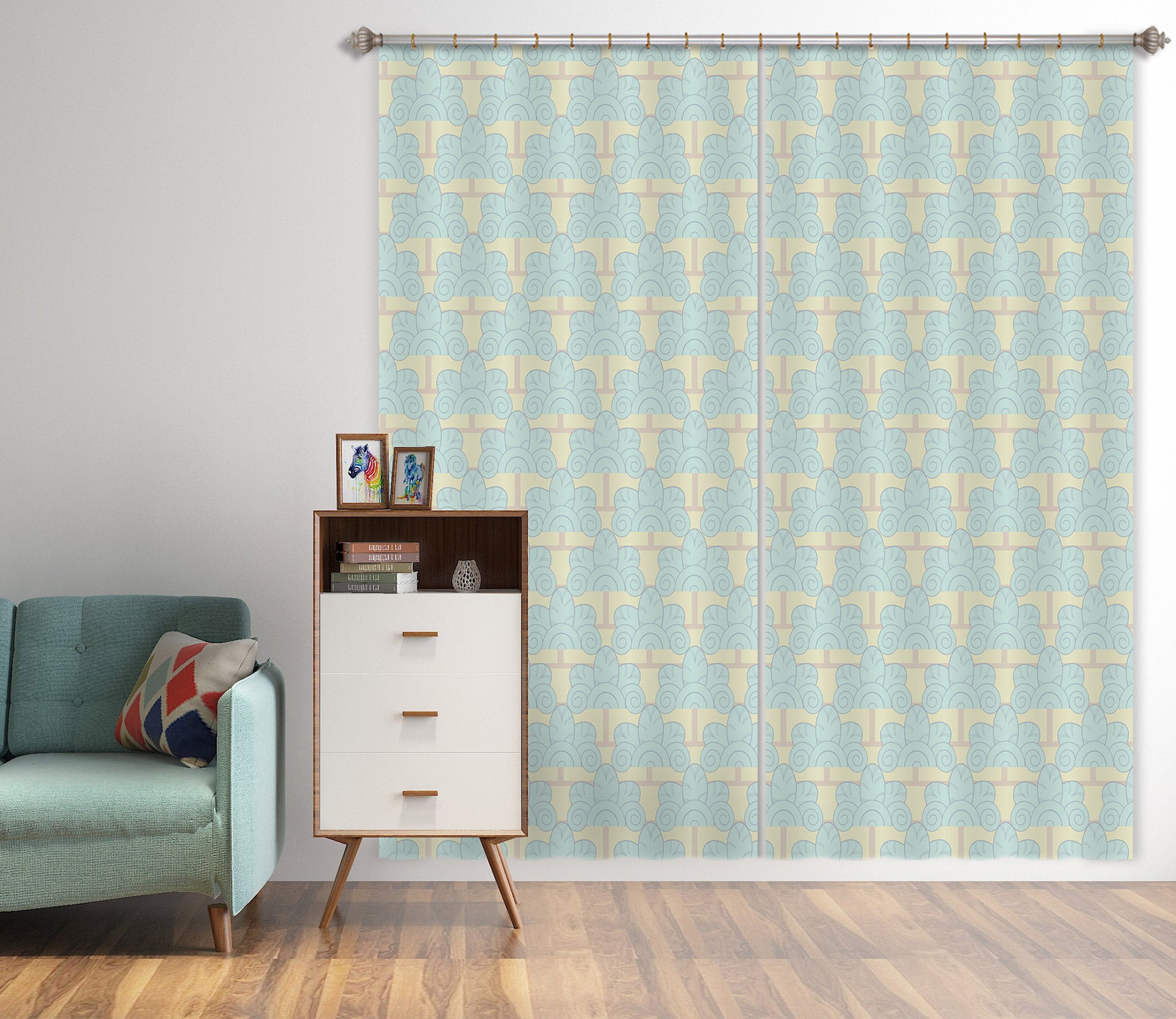 3D Yellow Pattern 98124 Kasumi Loffler Curtain Curtains Drapes