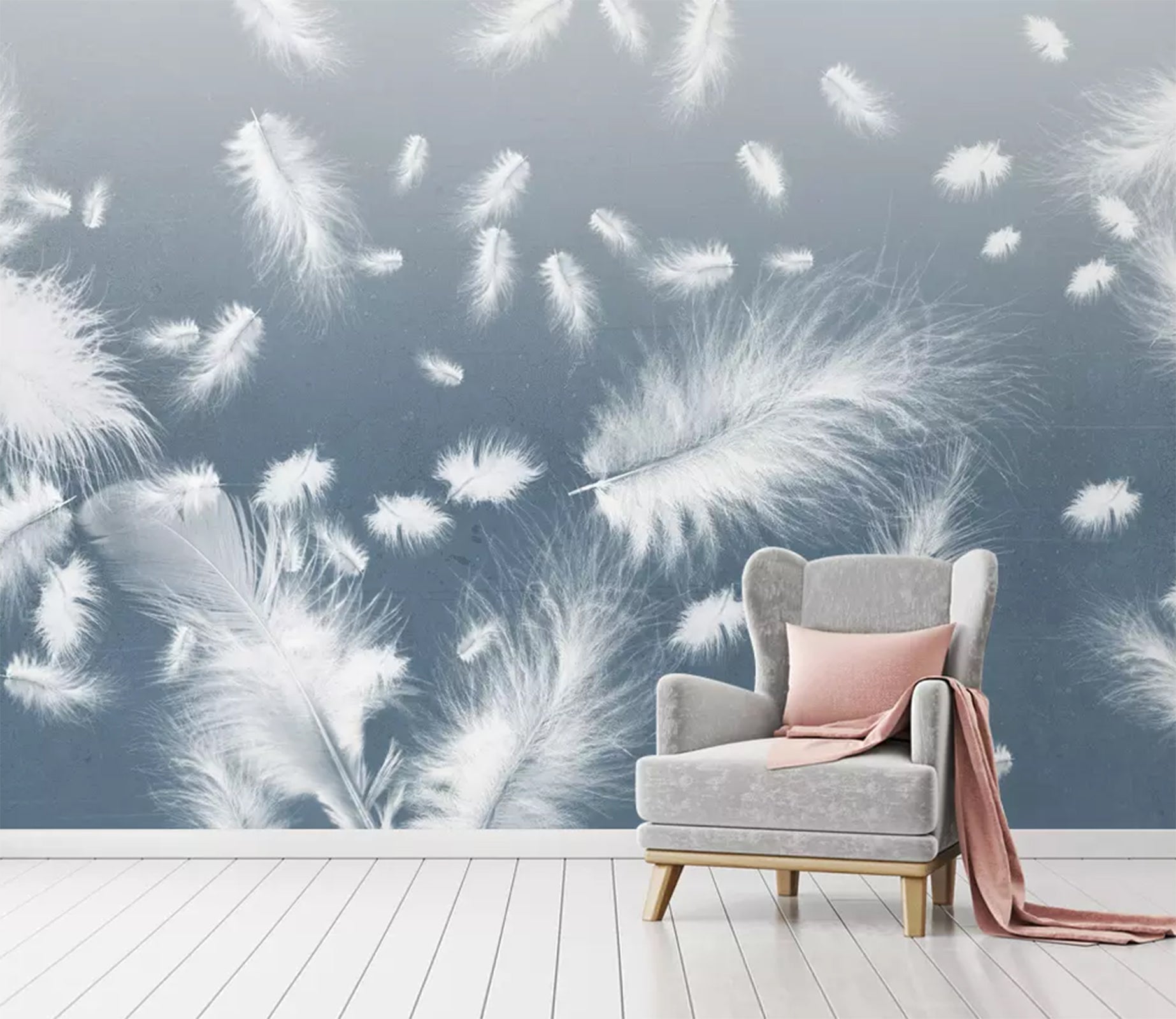 3D White Feather WC34 Wall Murals Wallpaper AJ Wallpaper 2 