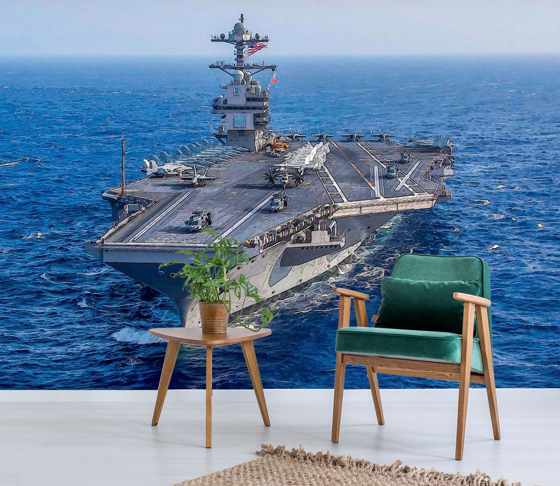 3D Military Ship 91113 Alius Herb Wall Mural Wall Murals