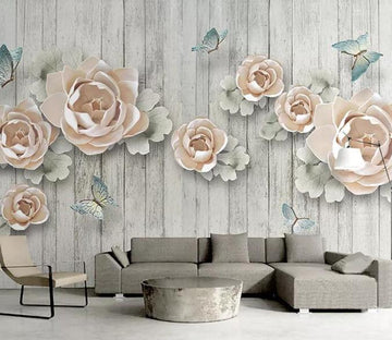 3D Flower Butterfly 349 Wall Murals Wallpaper AJ Wallpaper 2 