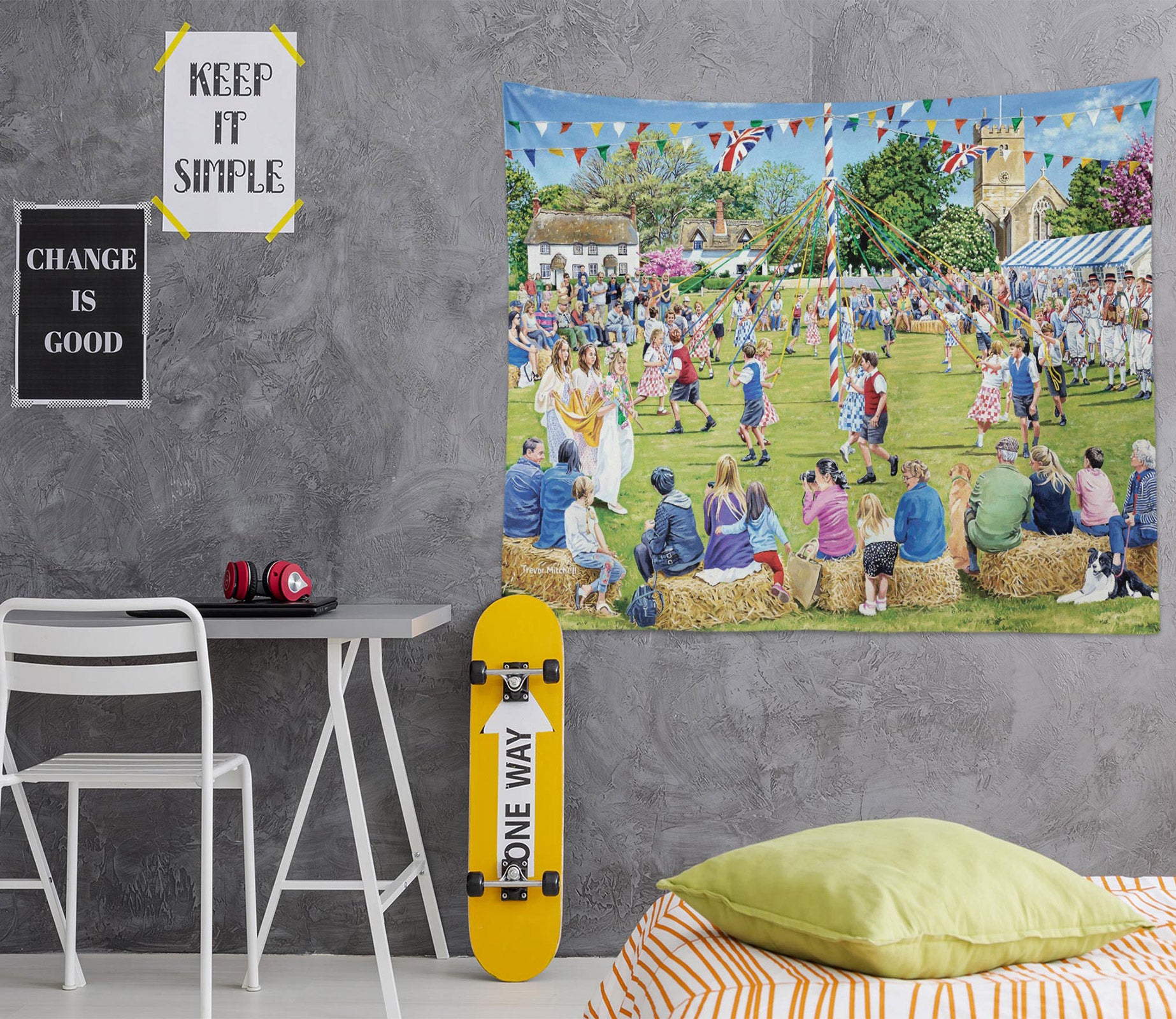 3D Lawn Crowd 11269 Trevor Mitchell Tapestry Hanging Cloth Hang