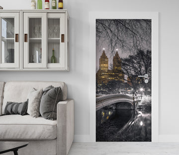 3D Bridge Building Night 106132 Assaf Frank Door Mural