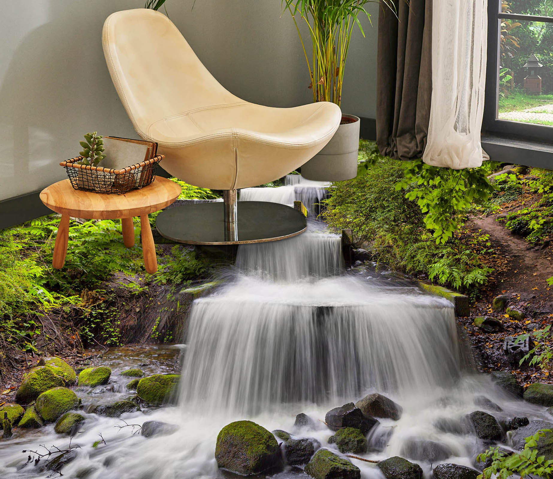 3D Leisurely Running Water 1477 Floor Mural  Wallpaper Murals Self-Adhesive Removable Print Epoxy