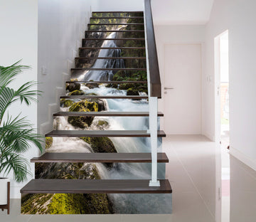 3D Meandering Rapids Waterfall 282 Stair Risers