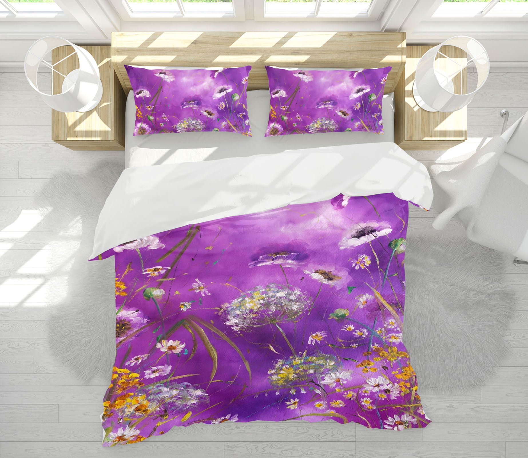 3D Purple Flower 536 Skromova Marina Bedding Bed Pillowcases Quilt