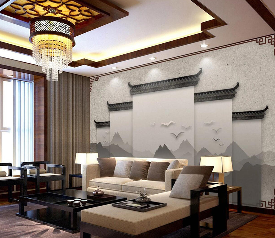 3D Roof Pattern WC402 Wall Murals