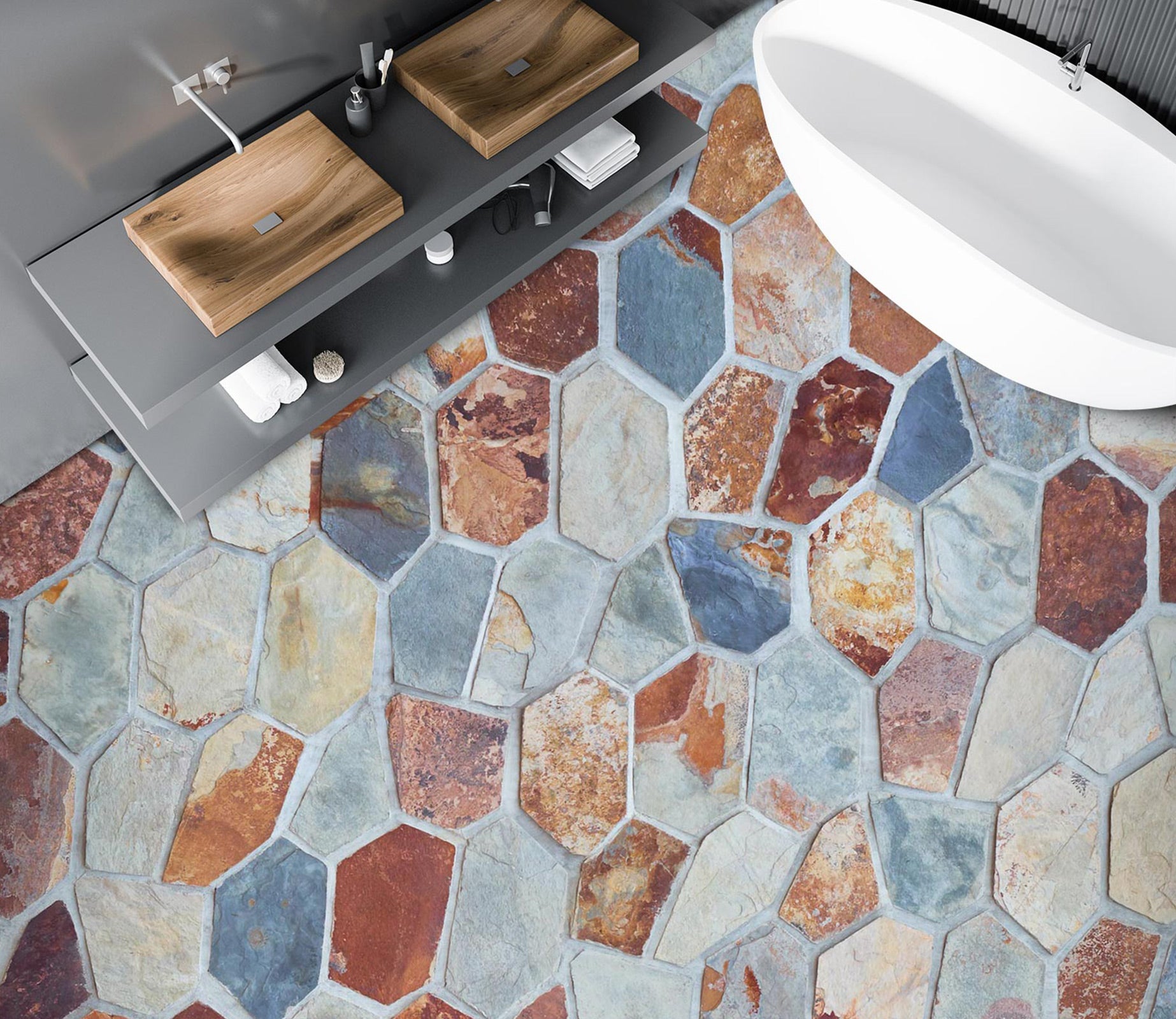 3D Fun Irregular Stones 178 Floor Mural  Wallpaper Murals Rug & Mat Print Epoxy waterproof bath floor