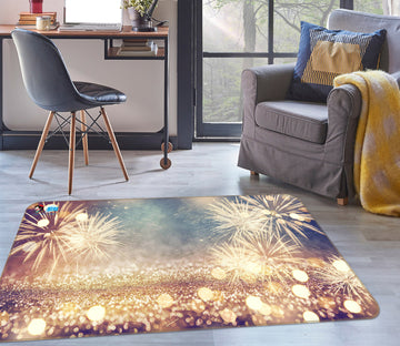3D Fireworks Light Spot 56231 Christmas Non Slip Rug Mat Xmas