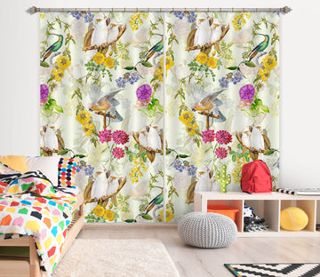 3D Cute Flowers 109 Uta Naumann Curtain Curtains Drapes
