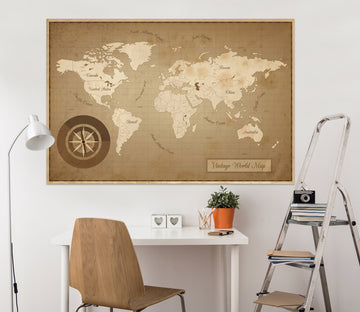 3D Nautical Route 296 World Map Wall Sticker
