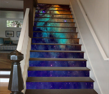 3D Mysterious Dream Galaxy 208 Stair Risers