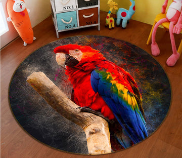 3D Colorful Parrot 020 Animal Round Non Slip Rug Mat Mat AJ Creativity Home 