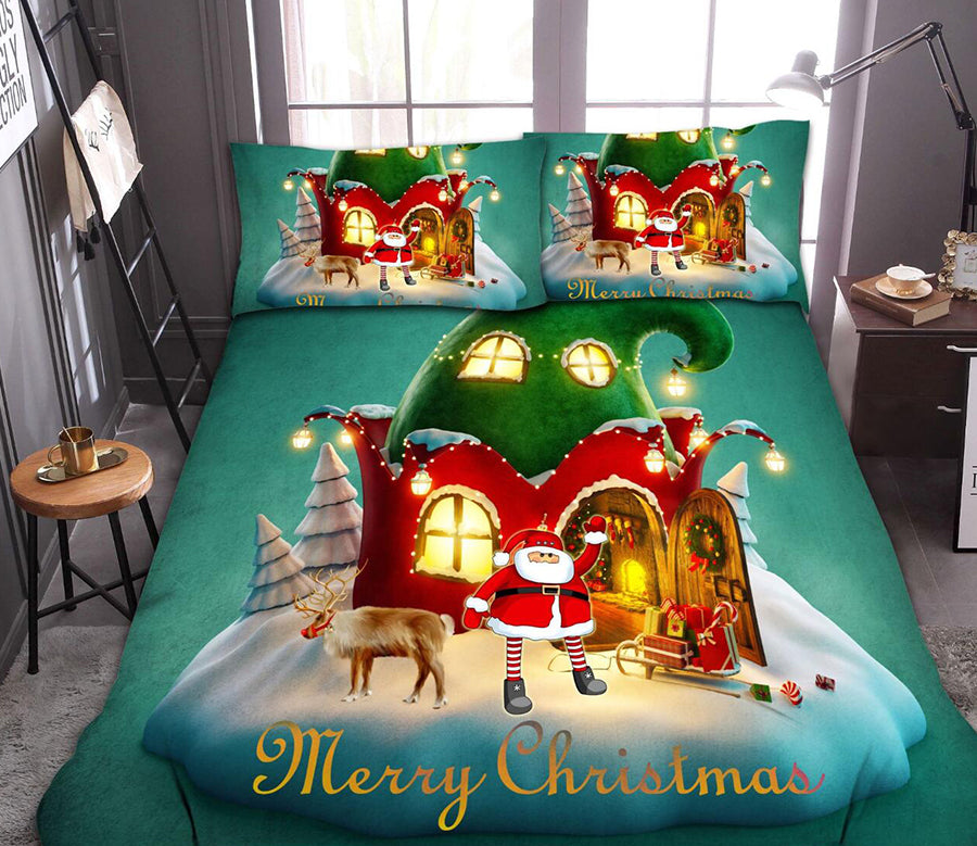 3D Santa House 32078 Christmas Quilt Duvet Cover Xmas Bed Pillowcases