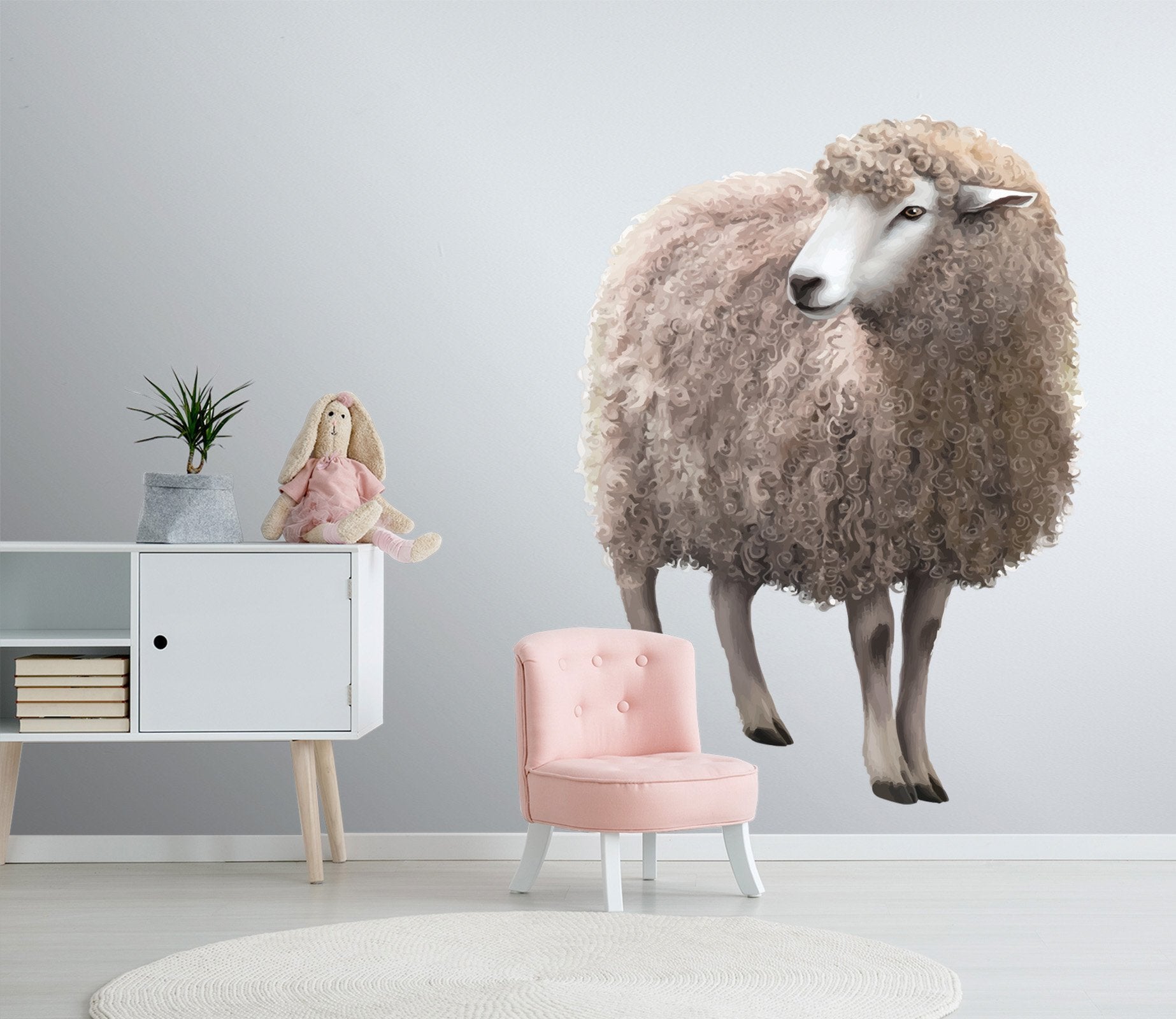 3D Fluf Sheep 103 Animals Wall Stickers Wallpaper AJ Wallpaper 